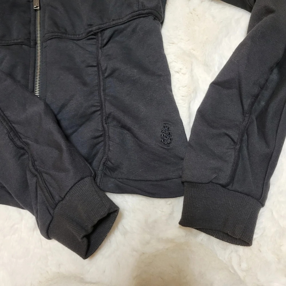 Free People Movement Women's S Foundation Jacket Zip Up Black Grey Cotton - Picture 5 of 9